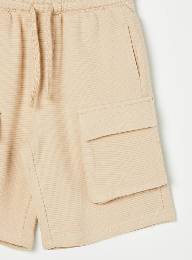 FAME FOREVER Boys Textured Cargo Shorts