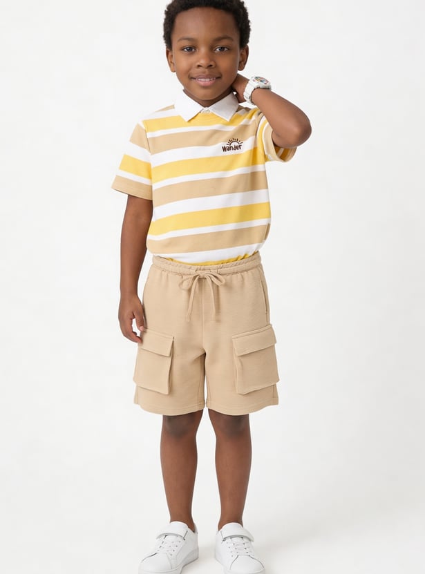 FAME FOREVER Boys Textured Cargo Shorts