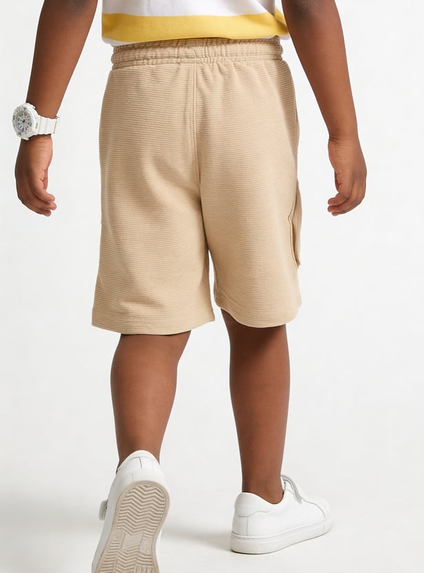 FAME FOREVER Boys Textured Cargo Shorts