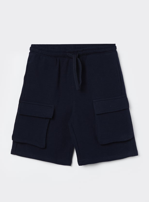 FAME FOREVER Boys Textured Cargo Shorts