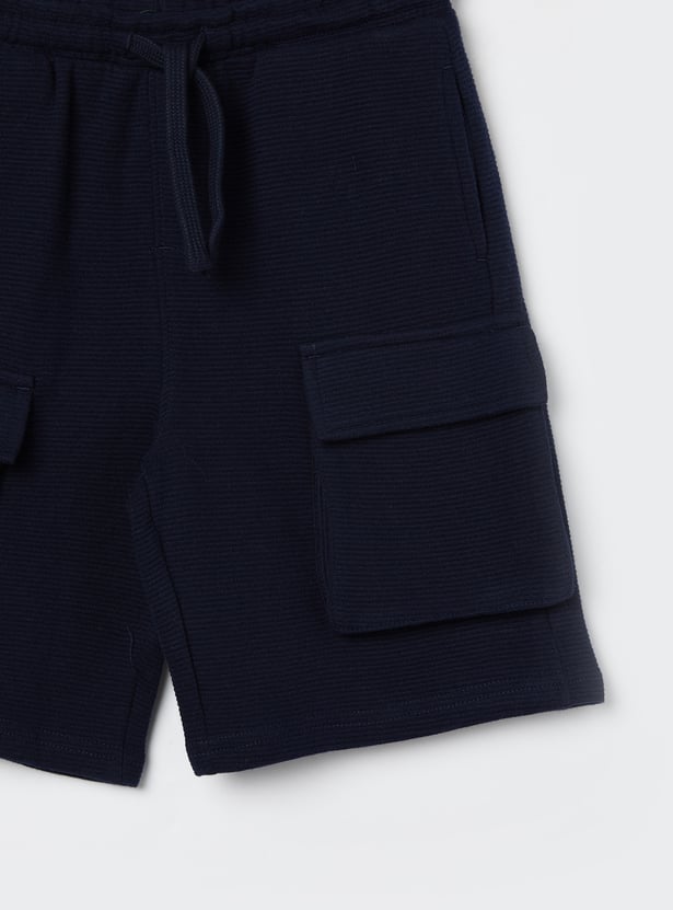 FAME FOREVER Boys Textured Cargo Shorts