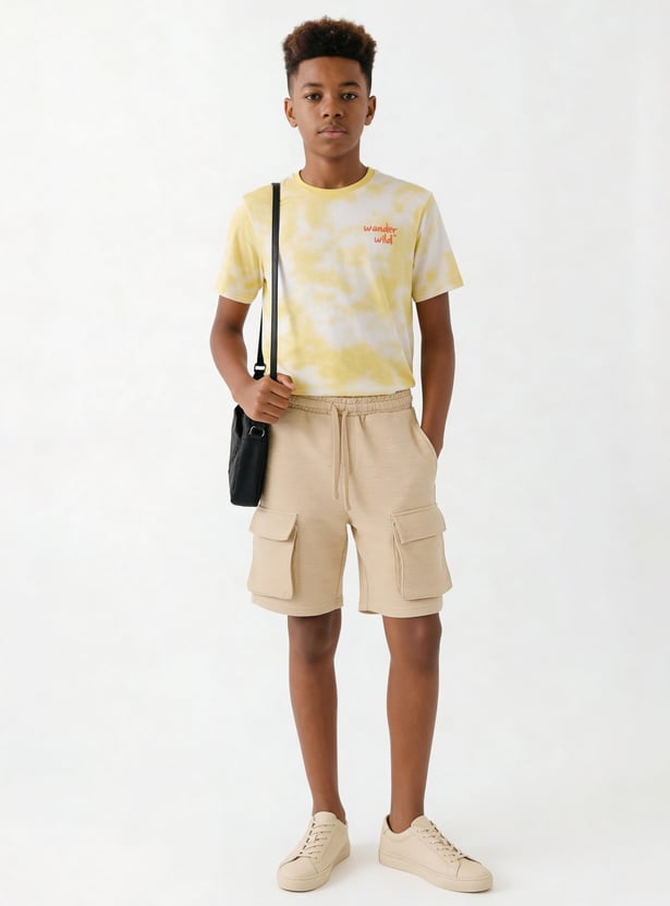 FAME FOREVER Boys Textured Cargo Shorts
