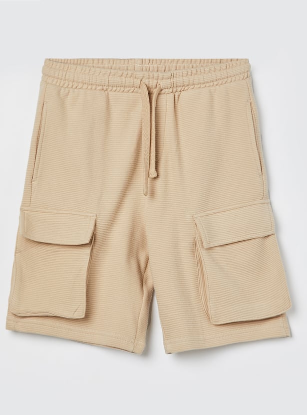 FAME FOREVER Boys Textured Cargo Shorts