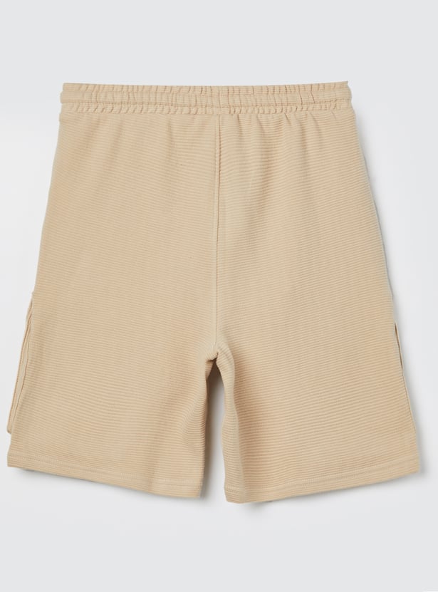 FAME FOREVER Boys Textured Cargo Shorts