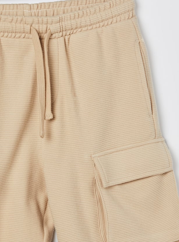 FAME FOREVER Boys Textured Cargo Shorts