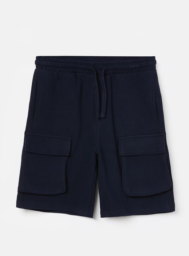 FAME FOREVER Boys Textured Cargo Shorts