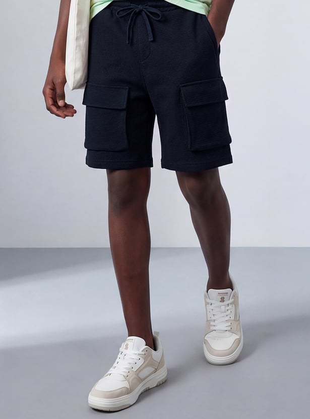 FAME FOREVER Boys Textured Cargo Shorts