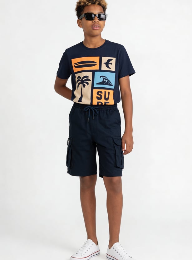 FAME FOREVER Boys Solid Cargo Shorts