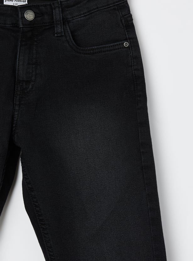 FAME FOREVER Boys Darkwashed Slim Fit Jeans
