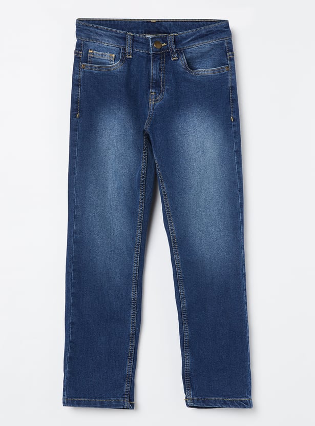 FAME FOREVER Boys Darkwashed Slim Fit Jeans