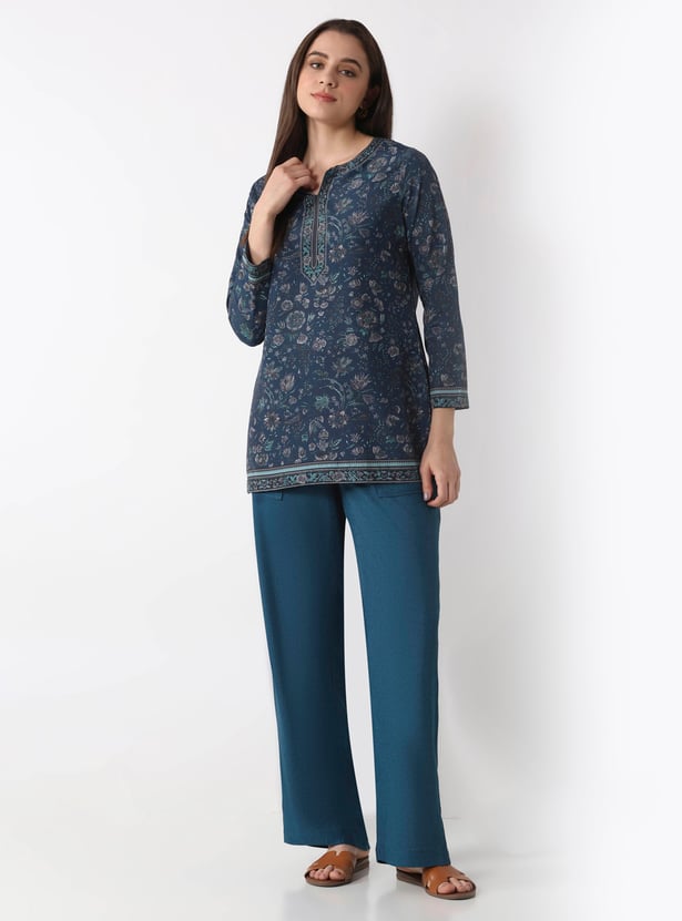 BIBA Solid Straight Pants
