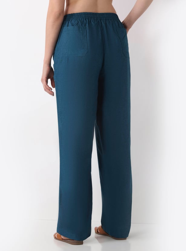 BIBA Solid Straight Pants