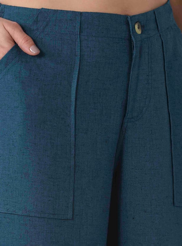 BIBA Solid Straight Pants