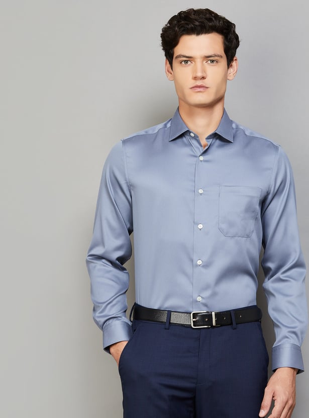 LOUIS PHILIPPE Solid Regular Fit Formal Shirt