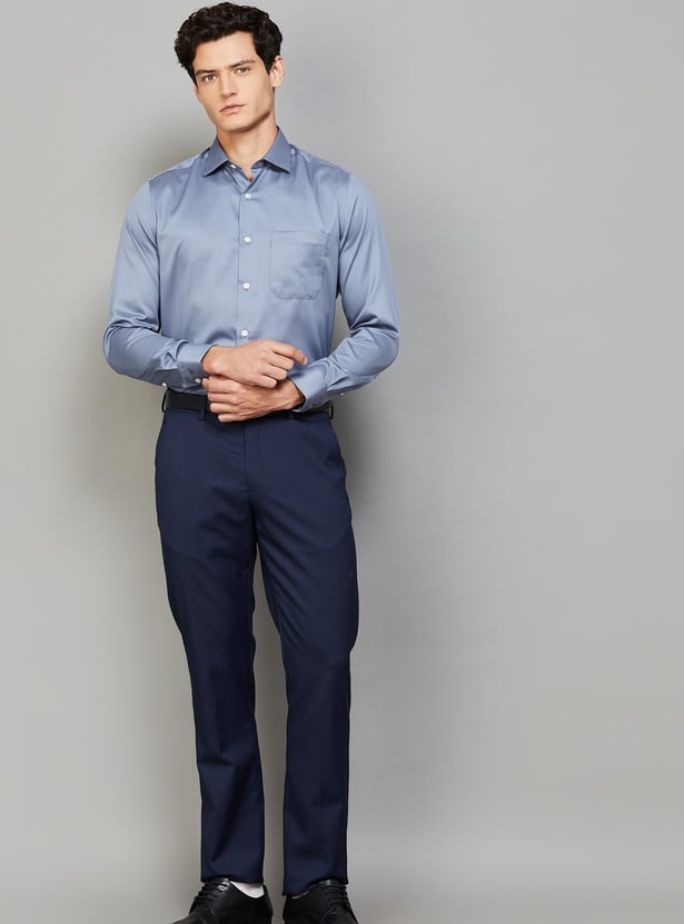 LOUIS PHILIPPE Solid Regular Fit Formal Shirt