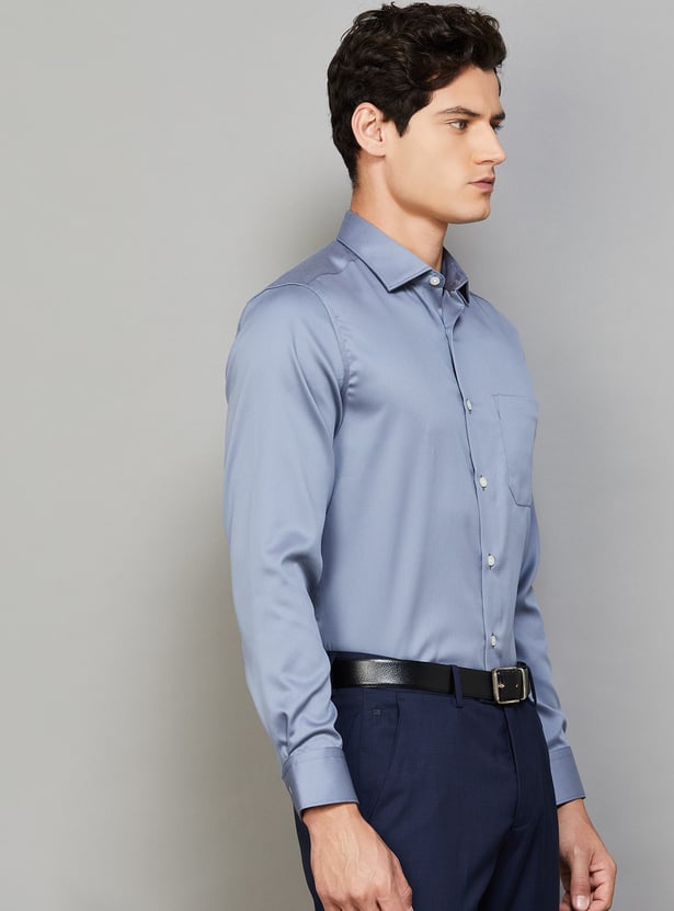 LOUIS PHILIPPE Solid Regular Fit Formal Shirt
