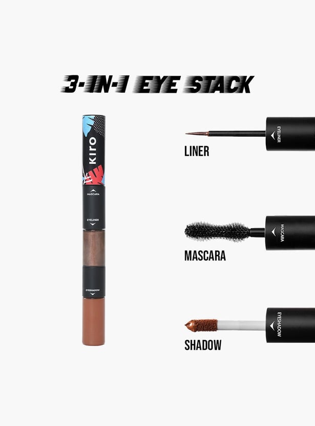 KIRO BEAUTY 3-in-1 Eye Stack - Nutty Brown Matte & Metallic Trio - 12.5g