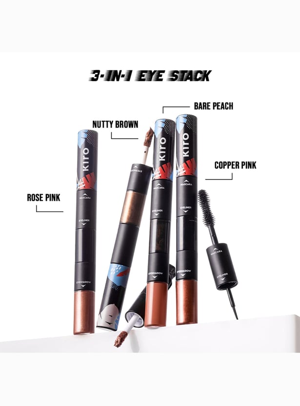 KIRO BEAUTY 3-in-1 Eye Stack - Rose Pink Metallic & Matte Trio - 12.5g