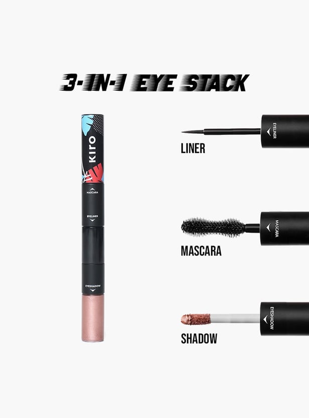 KIRO BEAUTY 3-in-1 Eye Stack - Rose Pink Metallic & Matte Trio - 12.5g