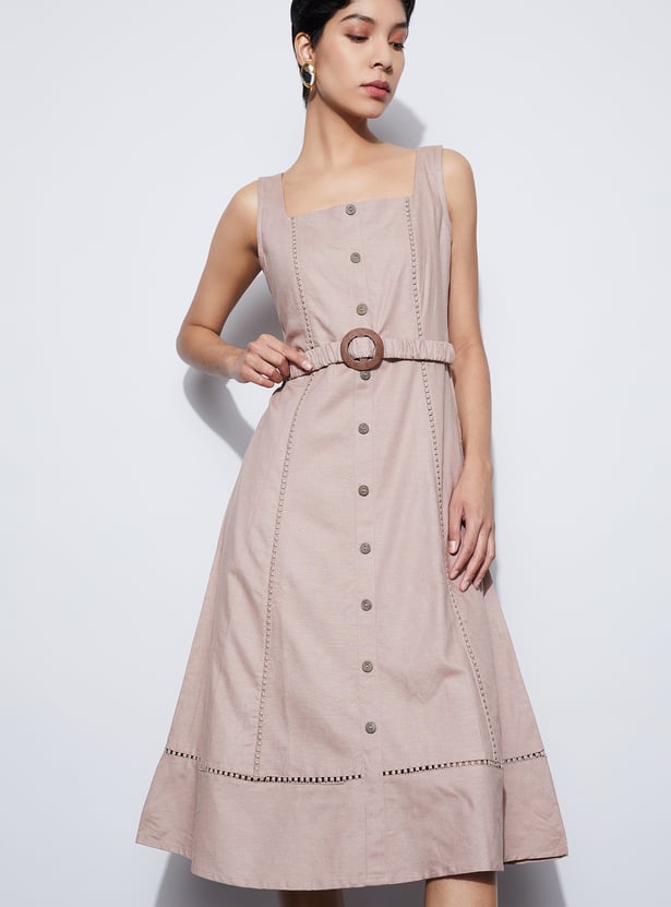 CODE Solid Midi Dress