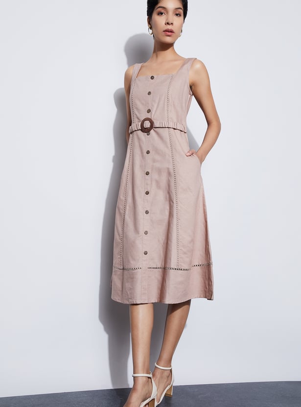 CODE Solid Midi Dress