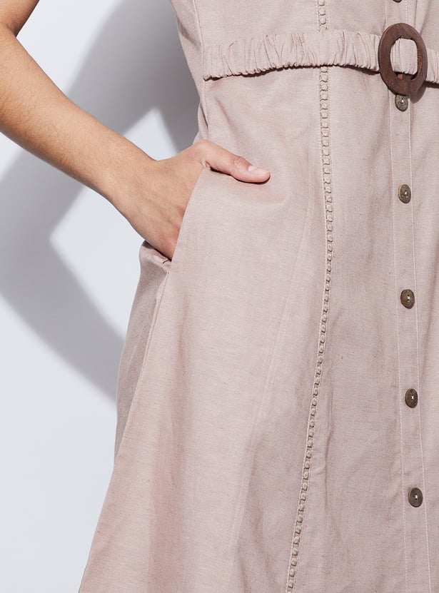 CODE Solid Midi Dress
