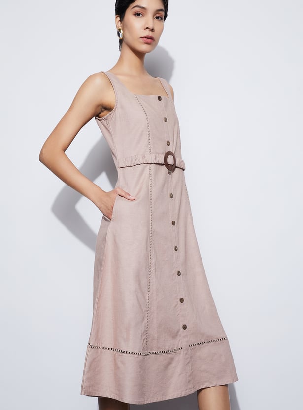 CODE Solid Midi Dress