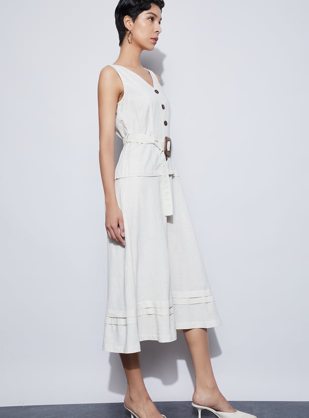 CODE Belted A-Line Dress
