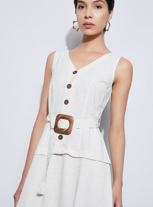 CODE Belted A-Line Dress