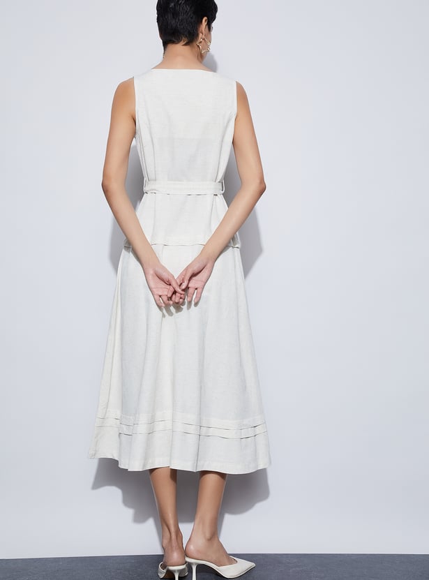 CODE Belted A-Line Dress