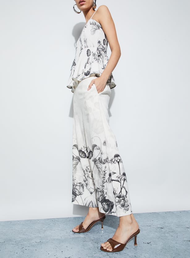 CODE Printed Elasticated Trousers