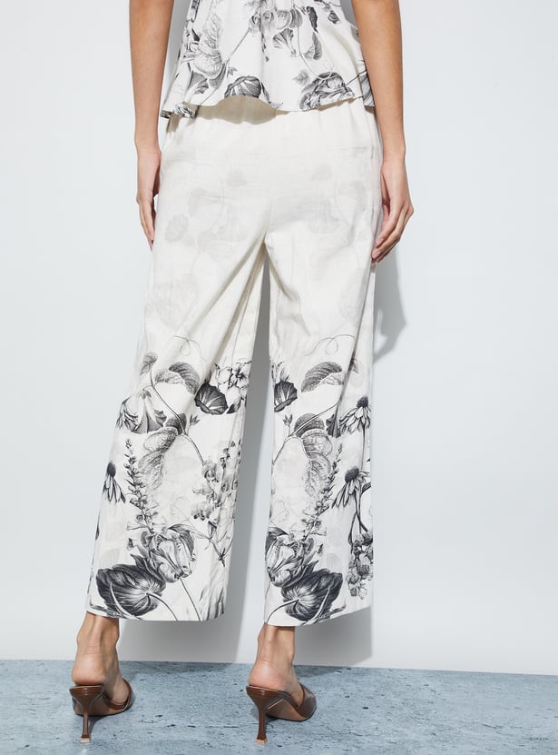 CODE Printed Elasticated Trousers