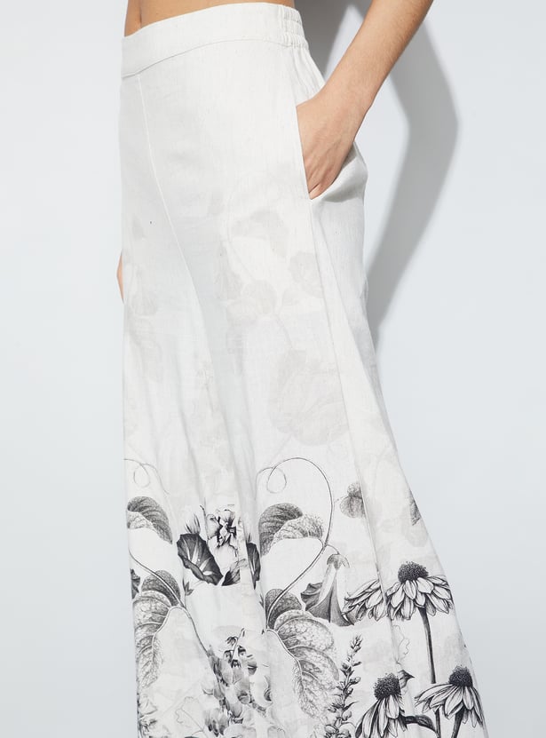 CODE Printed Elasticated Trousers
