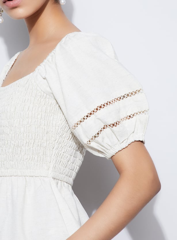 CODE Smocked Peplum Top