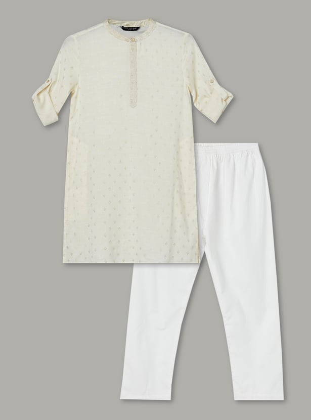 MELANGE Boys Printed Kurta Set
