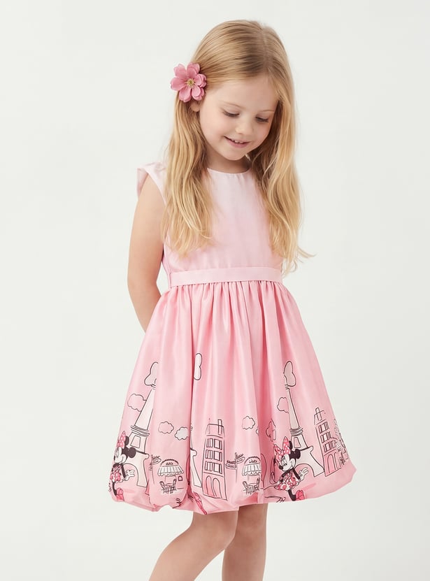 FAME FOREVER Girls Minnie Mouse Bubble Dress