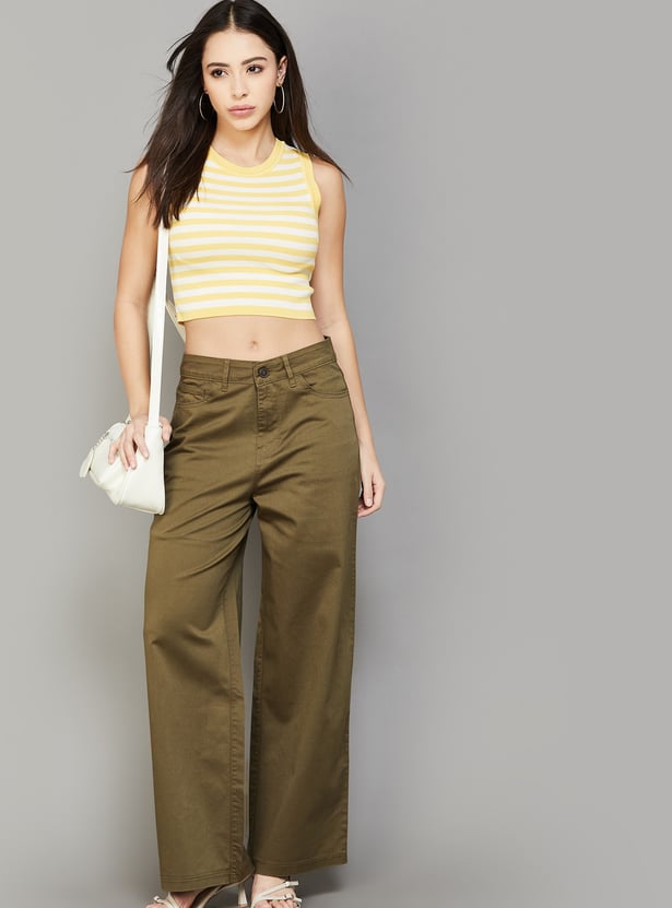 ONLY Striped Crop Top