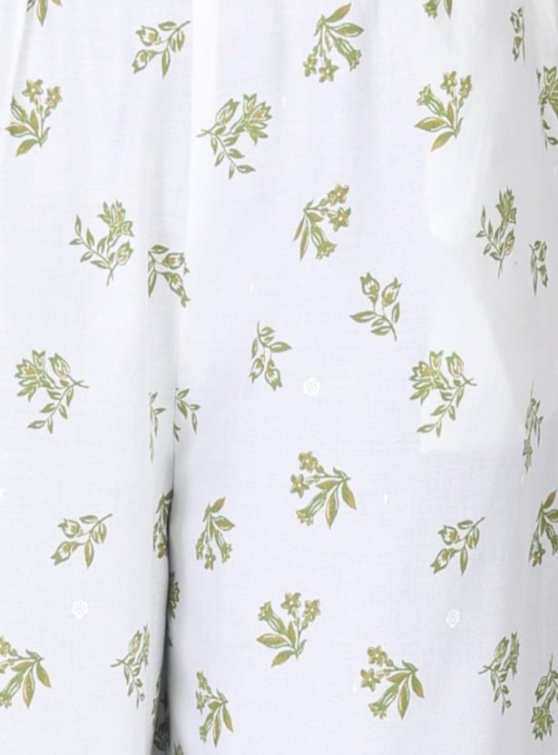 AURELIA Floral Print Straight Kurta Set