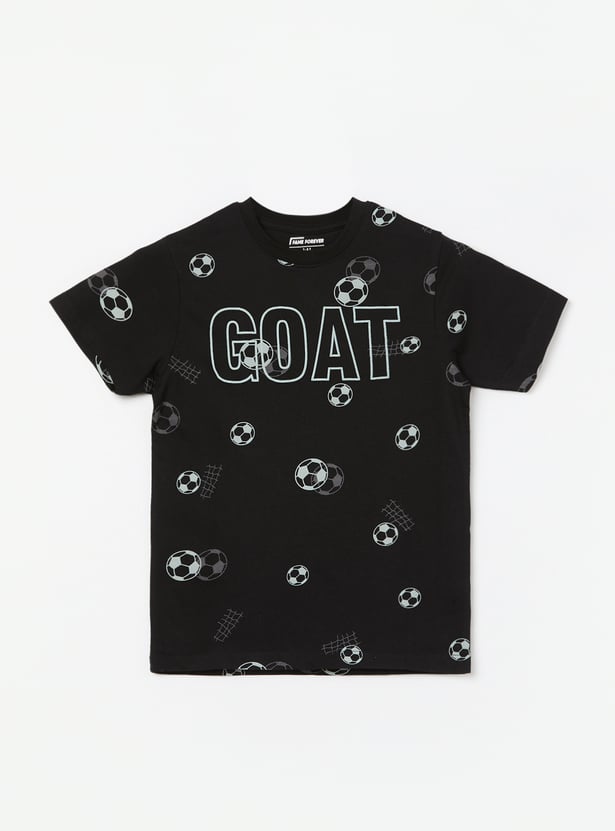 FAME FOREVER Boys Football Print T-shirt