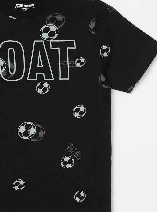 FAME FOREVER Boys Football Print T-shirt