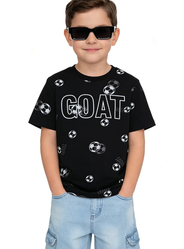 FAME FOREVER Boys Football Print T-shirt