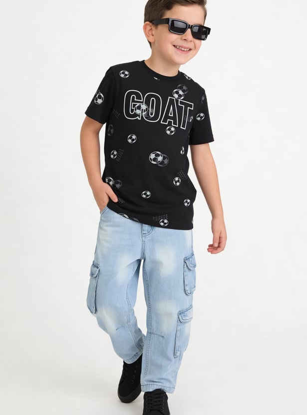 FAME FOREVER Boys Football Print T-shirt