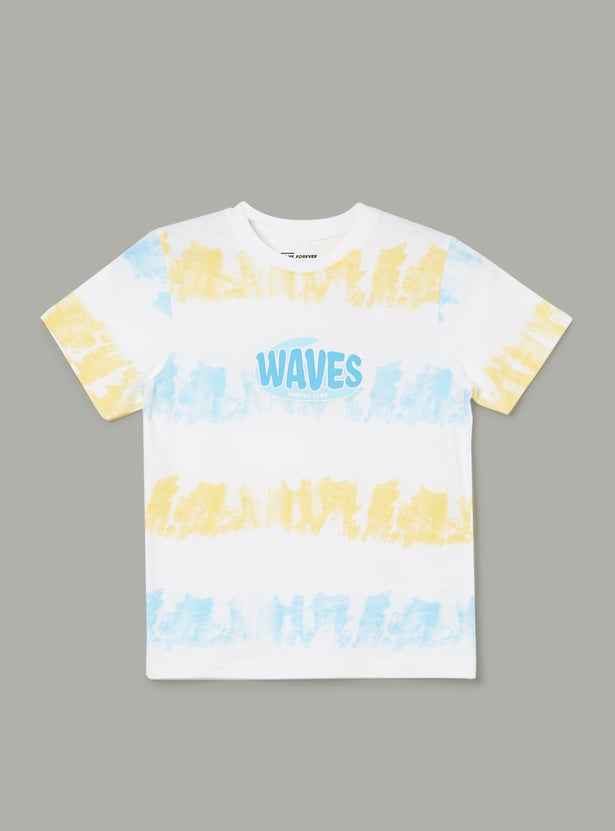 FAME FOREVER Boys Typographic Print T-shirt