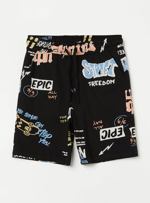 FAME FOREVER Boys Graphic Print Shorts