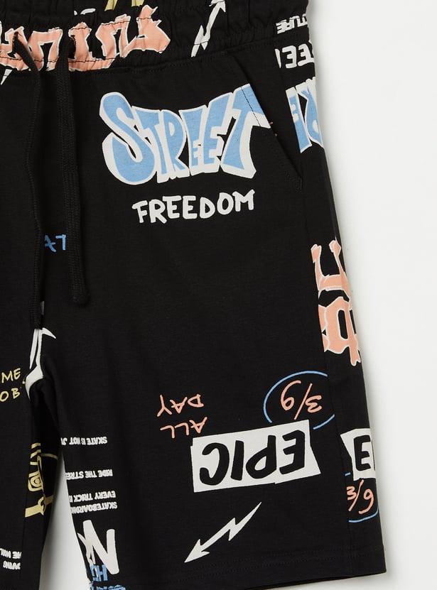 FAME FOREVER Boys Graphic Print Shorts