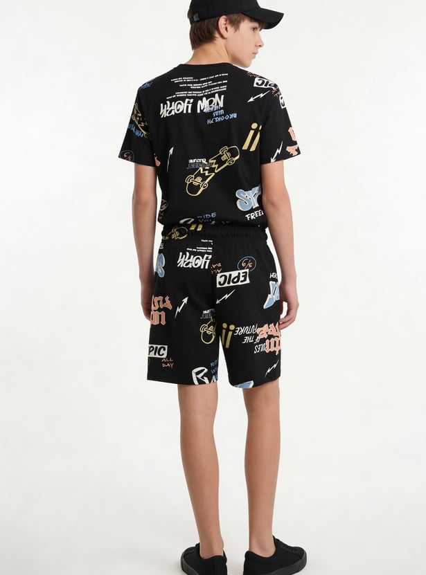 FAME FOREVER Boys Graphic Print Shorts