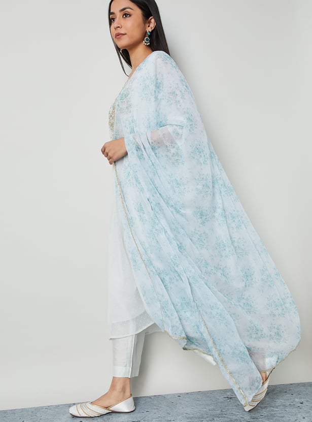 MELANGE Floral Print Dupatta