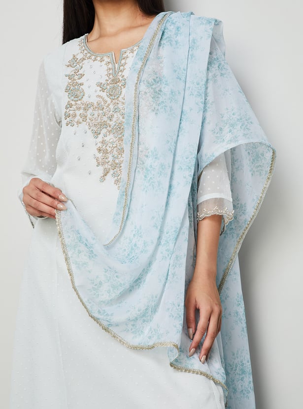 MELANGE Floral Print Dupatta