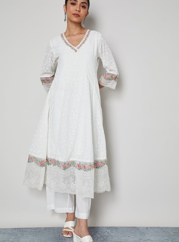 MELANGE Embroidered Anarkali Kurta