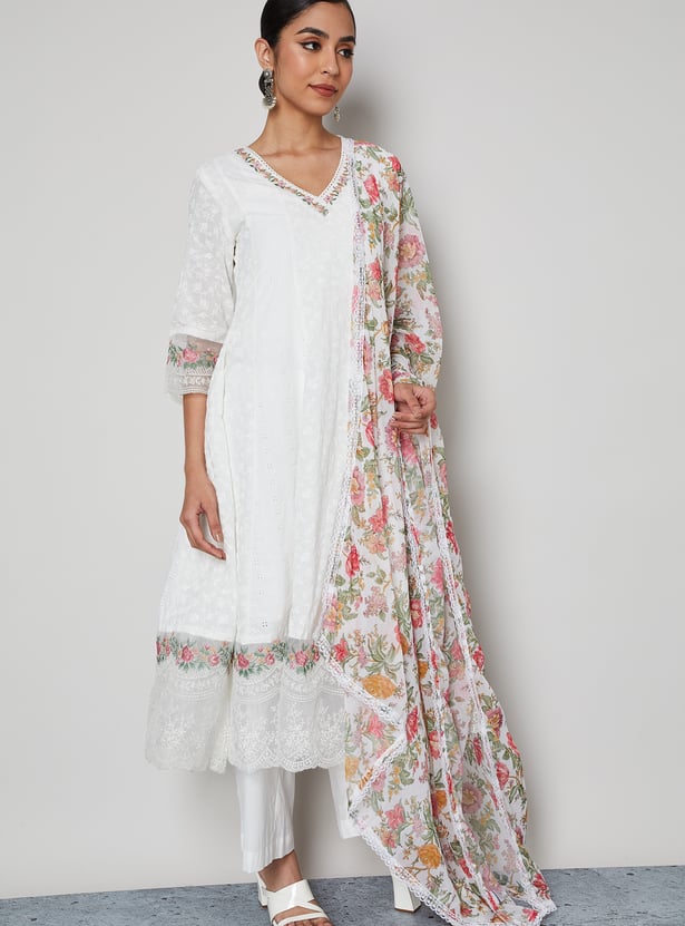 MELANGE Embroidered Anarkali Kurta